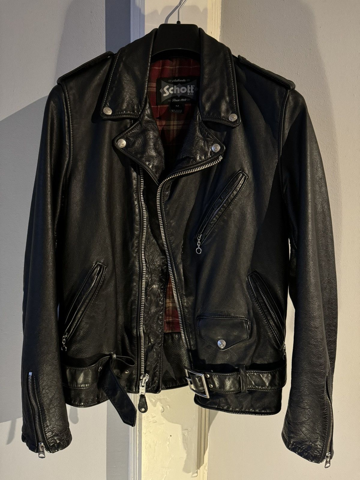 image of Schott 626Vn Leather Jacket M in Black, Men's (Size Medium)