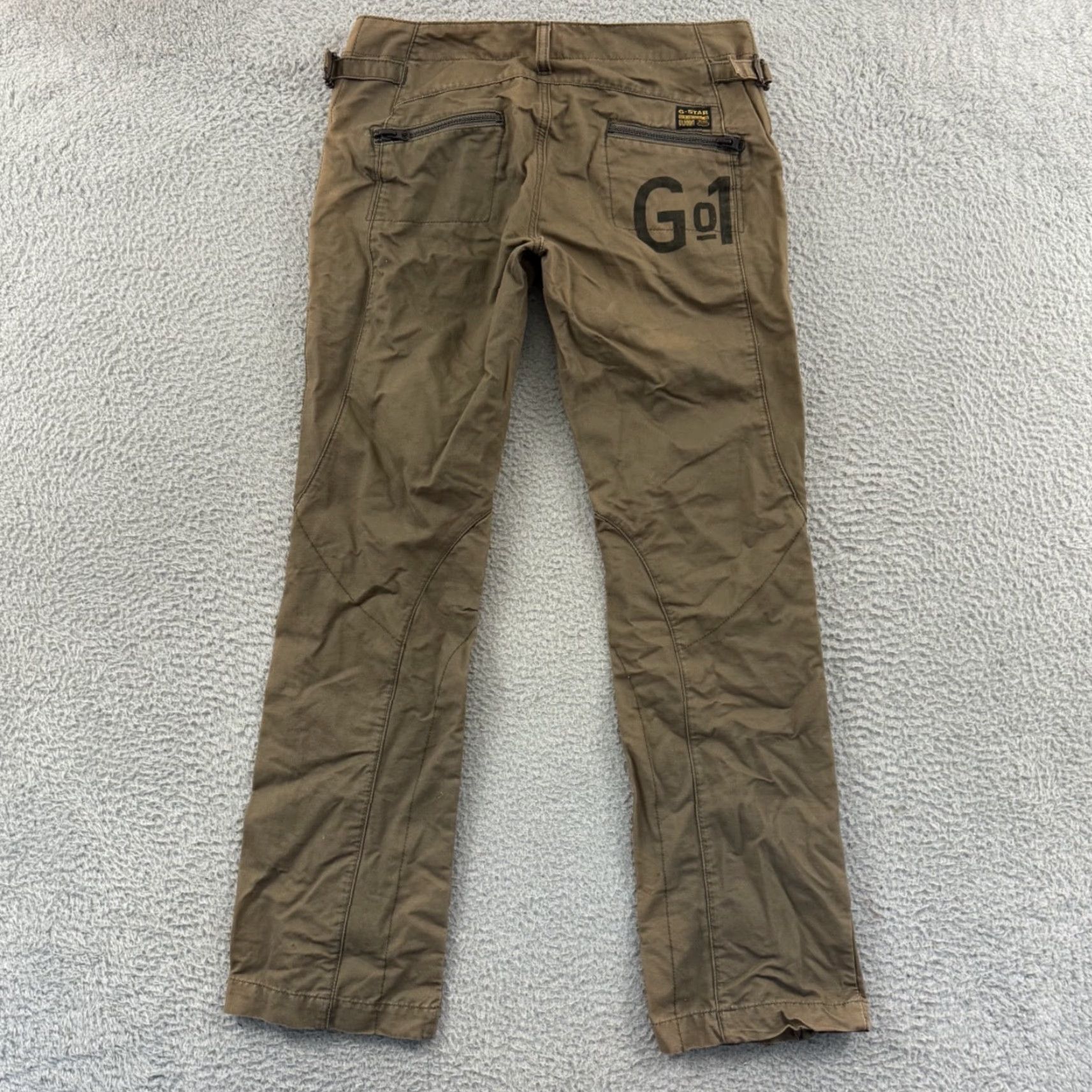 G-Star G-Star Raw Pants Mens 30x32 Brown Utility 5-Pocket Ankle Zip Grunge Y2K Straight Regular Size US 30 / EU 46 - 6 Thumbnail