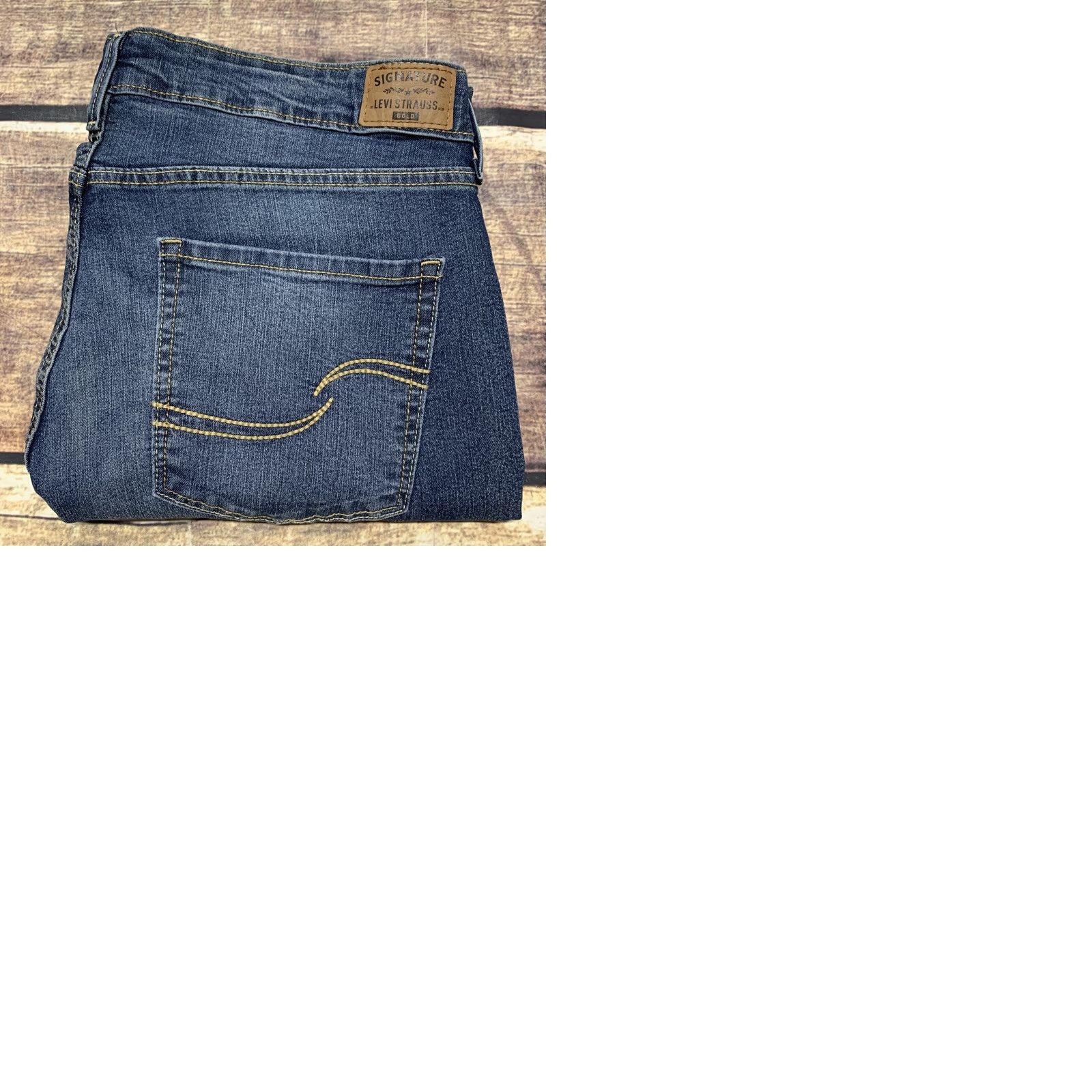Levi's Signature Levi Strauss Women's Blue Jeans Gold Mid Rise Bootcut 36 X 30 Size 25" / US 0 / IT 36 - 9 Thumbnail
