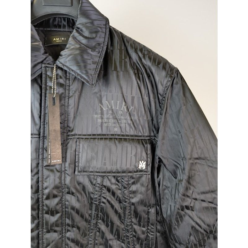 Amiri o1rshd1 Jacquard Filled Trucker Jacket in Black Size US M / EU 48-50 / 2 - 7 Thumbnail