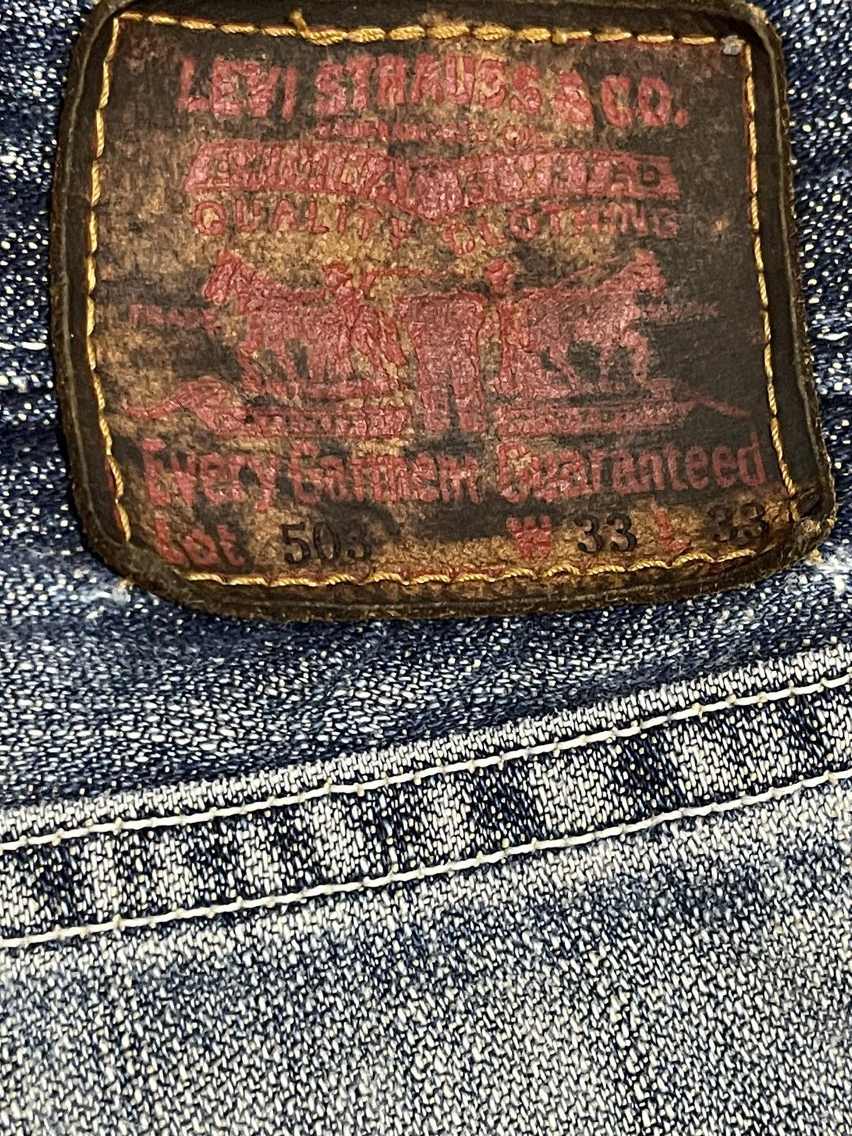 Levi's Vintage 90s Levis 503 Mud Wash Style Distressed Baggy Jeans Size US 32 / EU 48 - 9 Thumbnail
