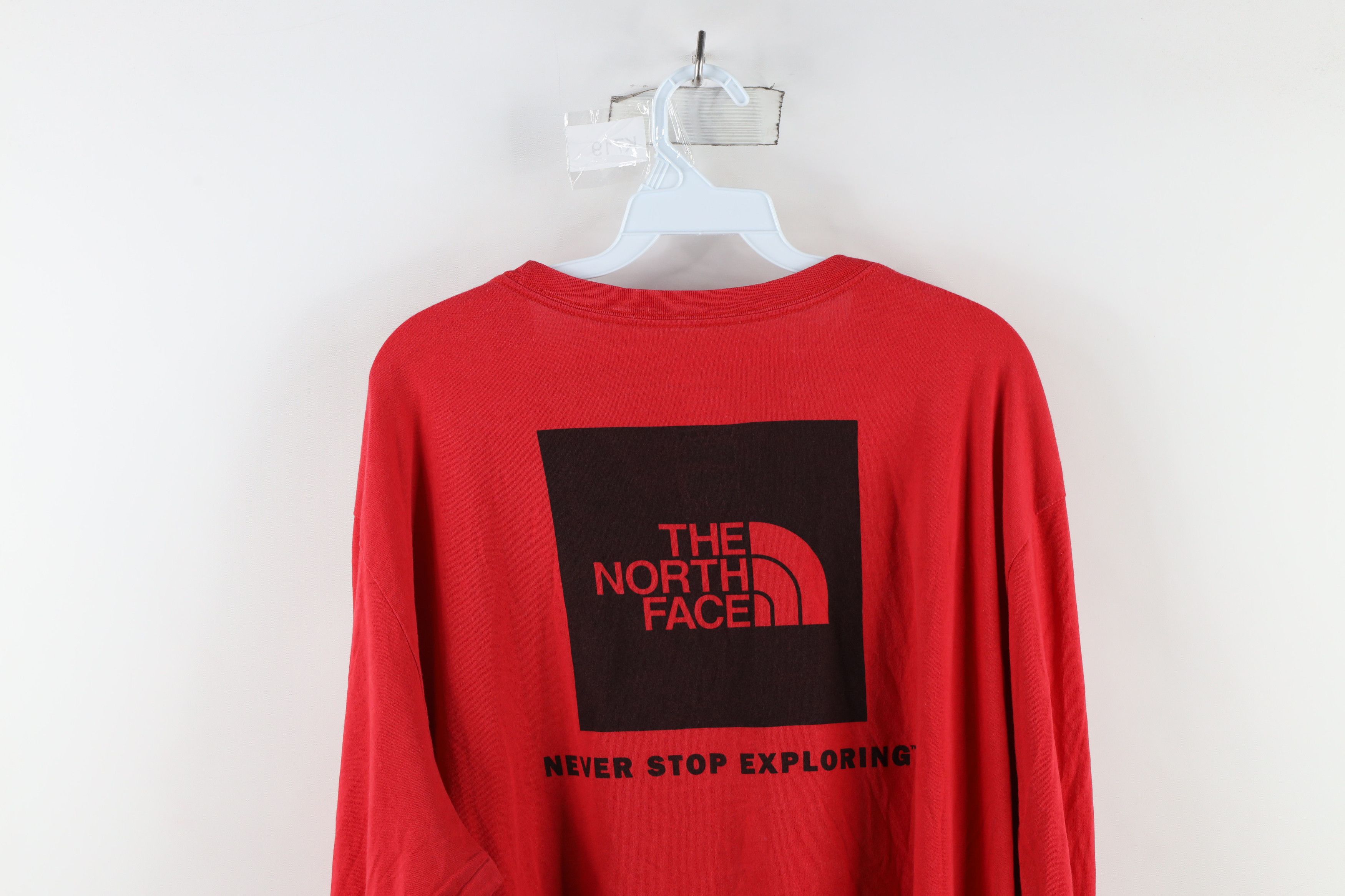 The North Face × Vintage The North Face Spell Out Big Logo Long Sleeve T-Shirt Red Size US XXL / EU 58 / 5 - 10 Thumbnail