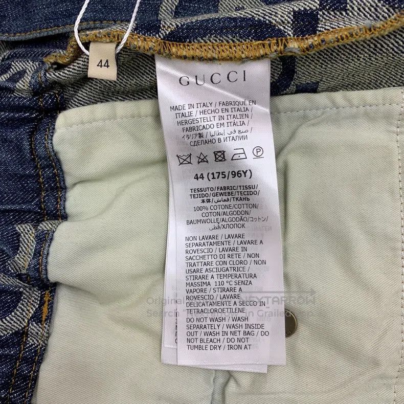 Gucci Gucci Blue logo jacquard full-print cotton lapel single-br Size 28" / US 6 / IT 42 - 7 Thumbnail