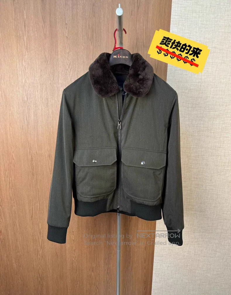 Loro Piana Loro Piana 100% Baby Wool Removable Fur Collar Pilot Jacke Size US M / EU 48-50 / 2 - 1 Thumbnail