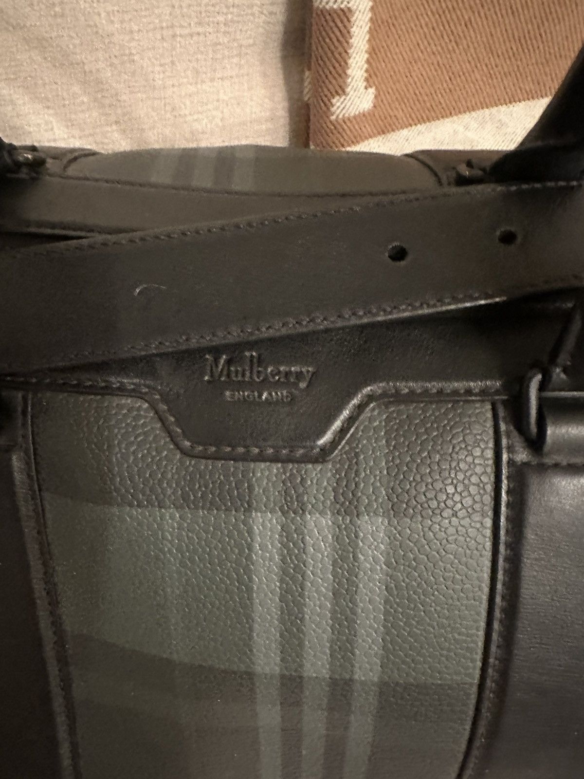 Mulberry Mulberry Clipper Holdall Green Tartan Travel Bag — Leather Size 46 - 2 Thumbnail