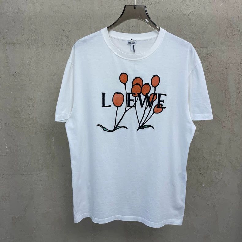 Loewe LOEWE White balloon flower embroidered logo short sleeve T Size XS / US 0-2 / IT 36-38 - 2 Thumbnail