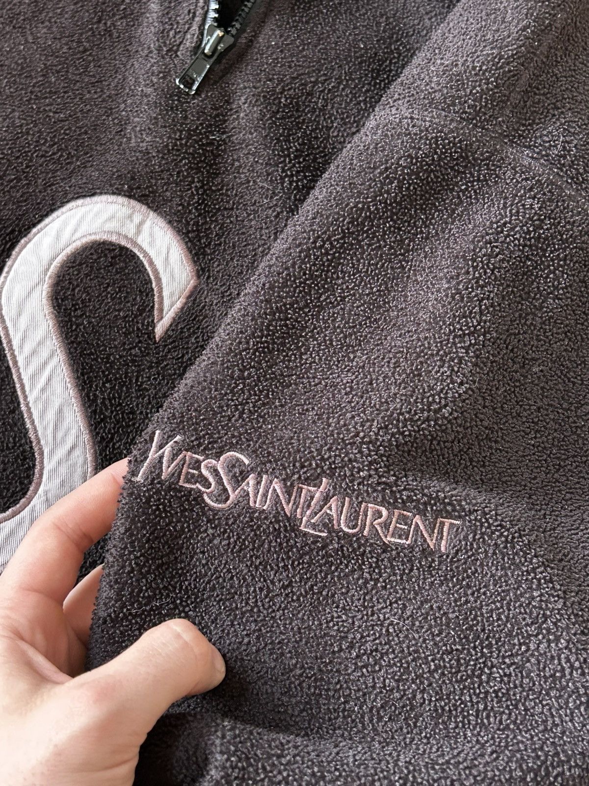 Vintage Yves Saint Laurent Vintage Fleece Pullover YSL Big Logo Size US S / EU 44-46 / 1 - 15 Thumbnail