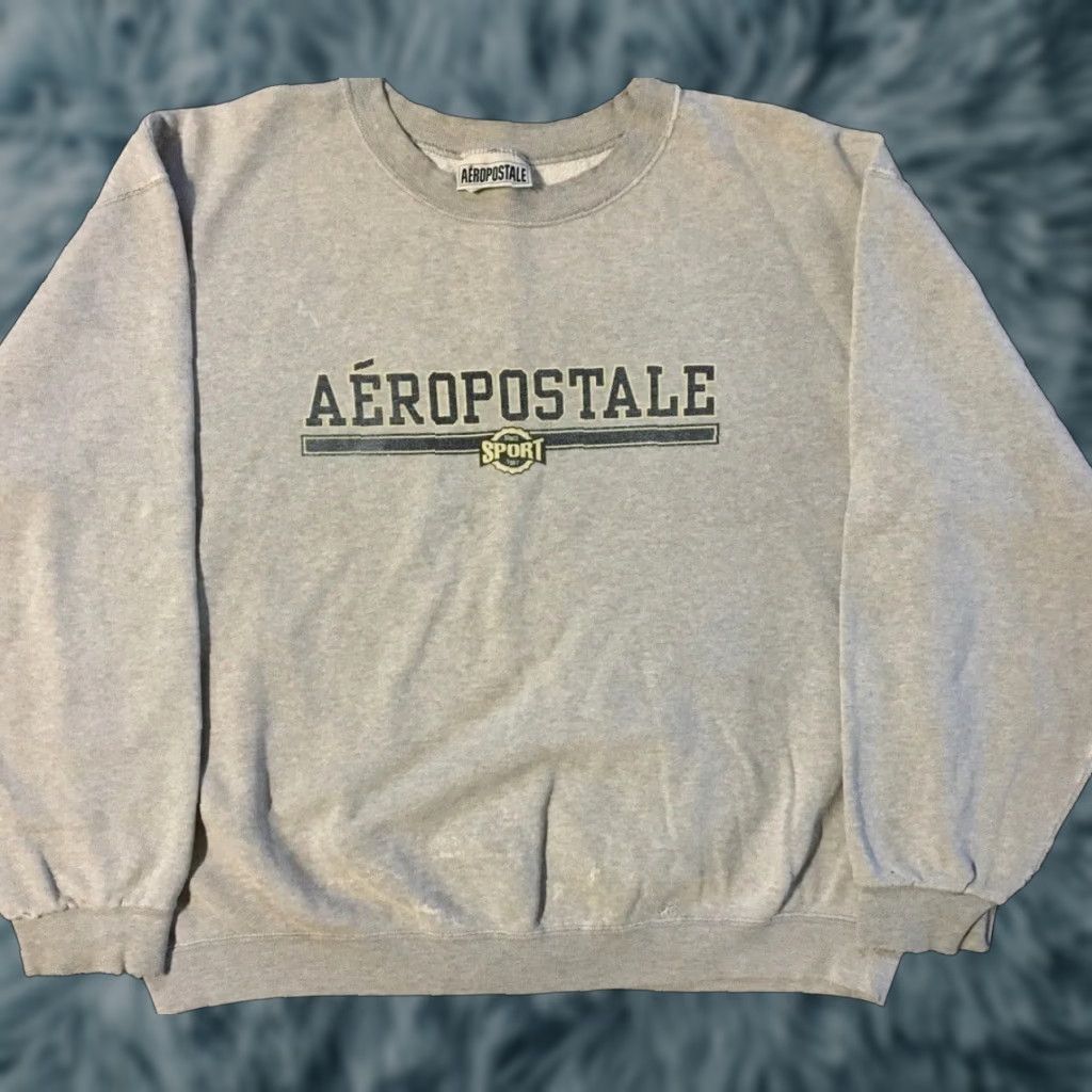 Thrasher VINTAGE Aeropostale Sport Hoodie Mens L Gray Sweatshirt Distressed Boxy 90s Grunge Spellout Track & Field USA USA Size US L / EU 52-54 / 3 - 1 Thumbnail