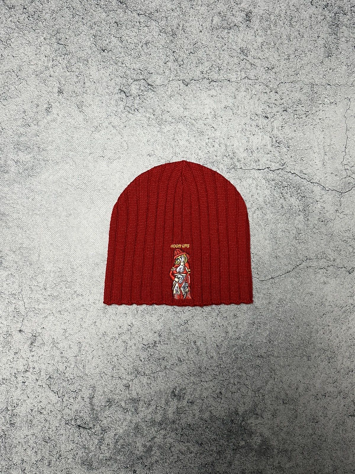 Anime Vintage Hook Ups Fire Anime Girl Beanie Hat Size ONE SIZE - 2 Thumbnail