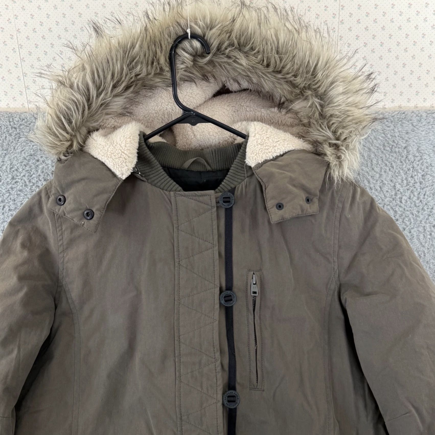 American Eagle Outfitters VINTAGE American Eagle Outfitters Jacket Womens Large Brown Lined Parka Faux Fur Hooded Zip Size L / US 10 / IT 46 - 3 Thumbnail
