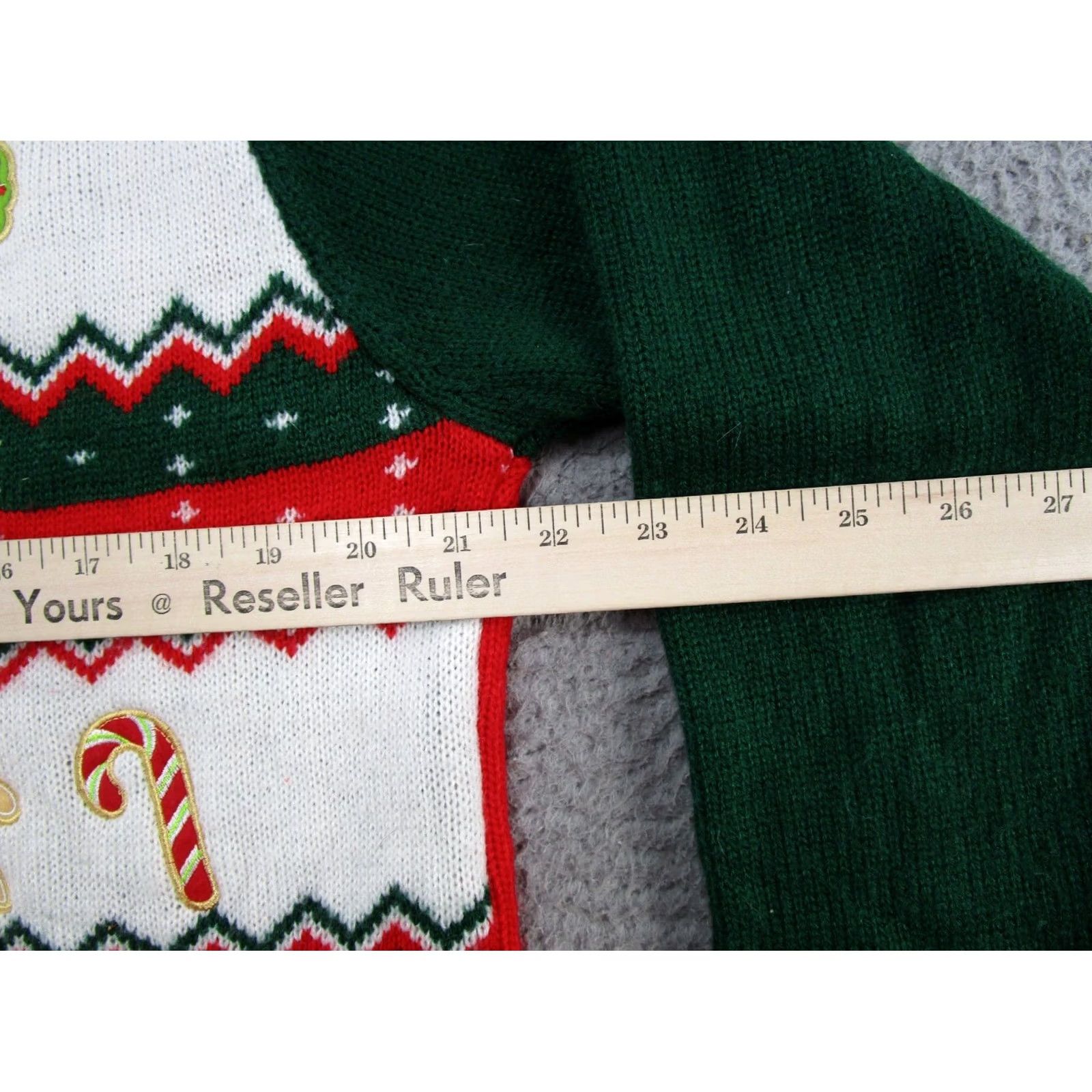 Vintage Merry Christmas Ugly Party Sweater Womens Size M Knit Pullover V Neck Holiday Size M / US 6-8 / IT 42-44 - 4 Thumbnail