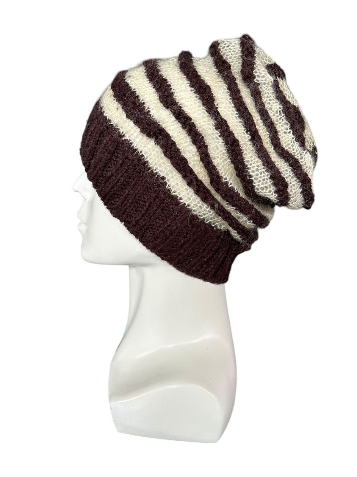 Japanese Brand × Kapital × Vintage Crochet Knitted Handmade Hairy Rare Beanie Hats ☠️☠️ Size ONE SIZE - 4 Thumbnail