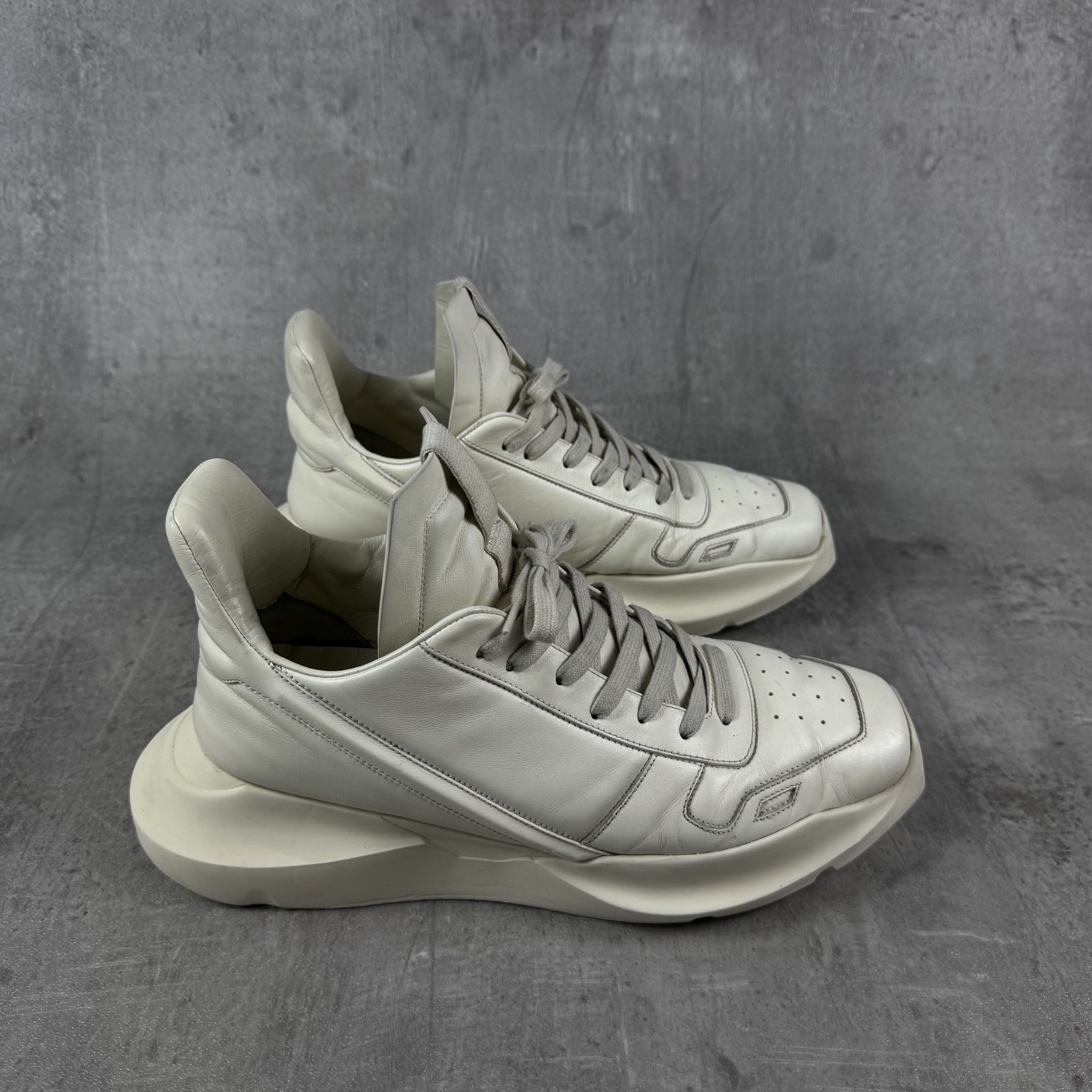 Rick Owens RICK OWENS Geth Runner Sneakers in White Size EU42 Size US 9 / EU 42 - 6 Thumbnail