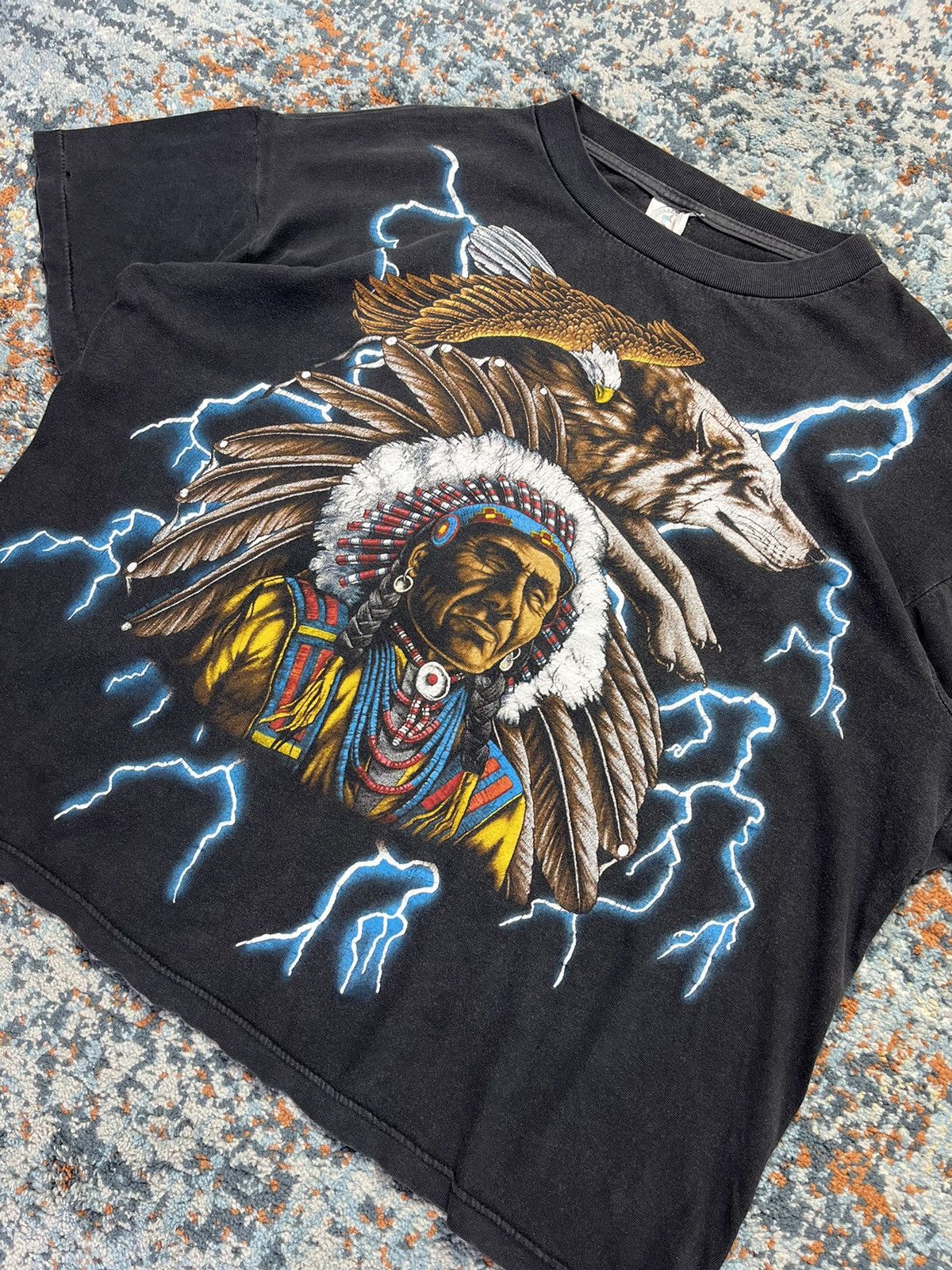 Vintage Vintage 90s American Thunder all over print graphic tee Size US XL / EU 56 / 4 - 5 Thumbnail