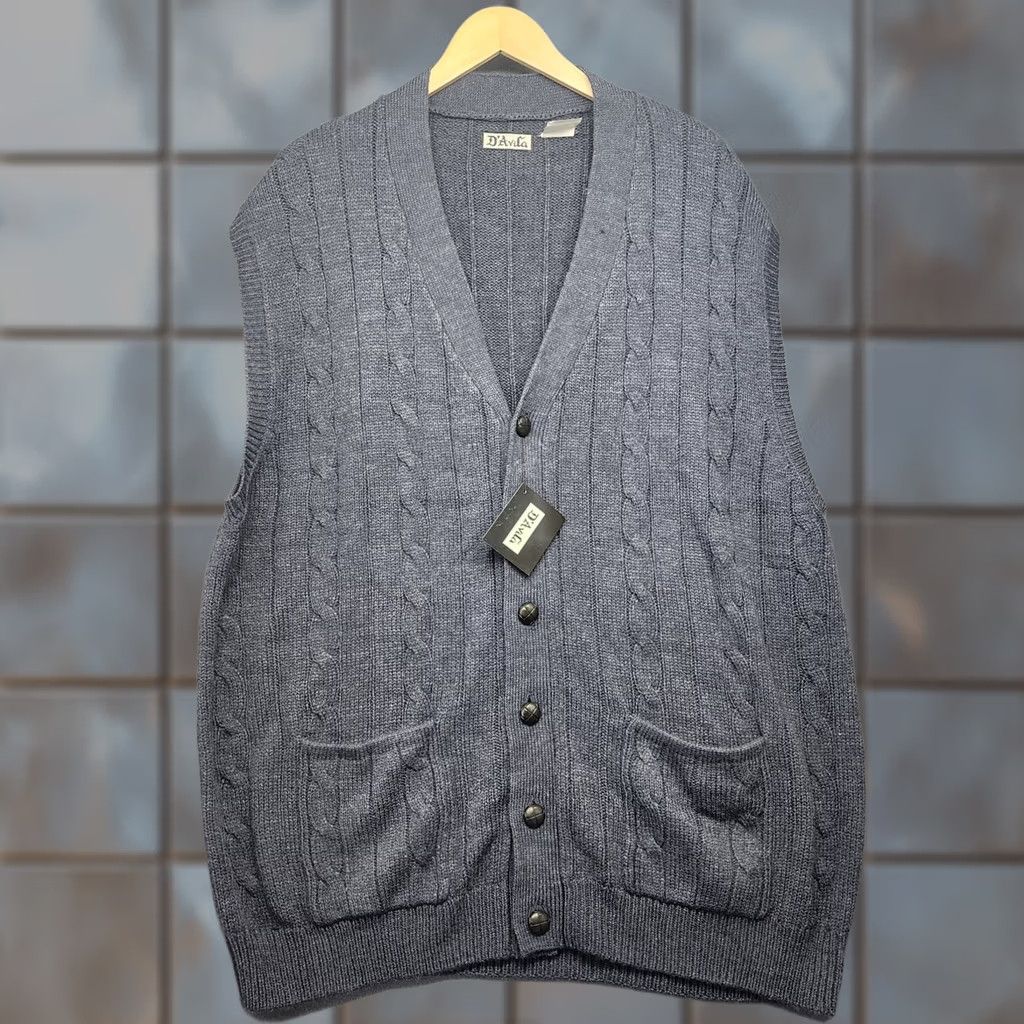 Vintage VINTAGE D'Avila Sweater Vest Mens 2XL Blue V-Neck Pockets Grandpa Preppy NEW Size US XXL / EU 58 / 5 - 1 Thumbnail