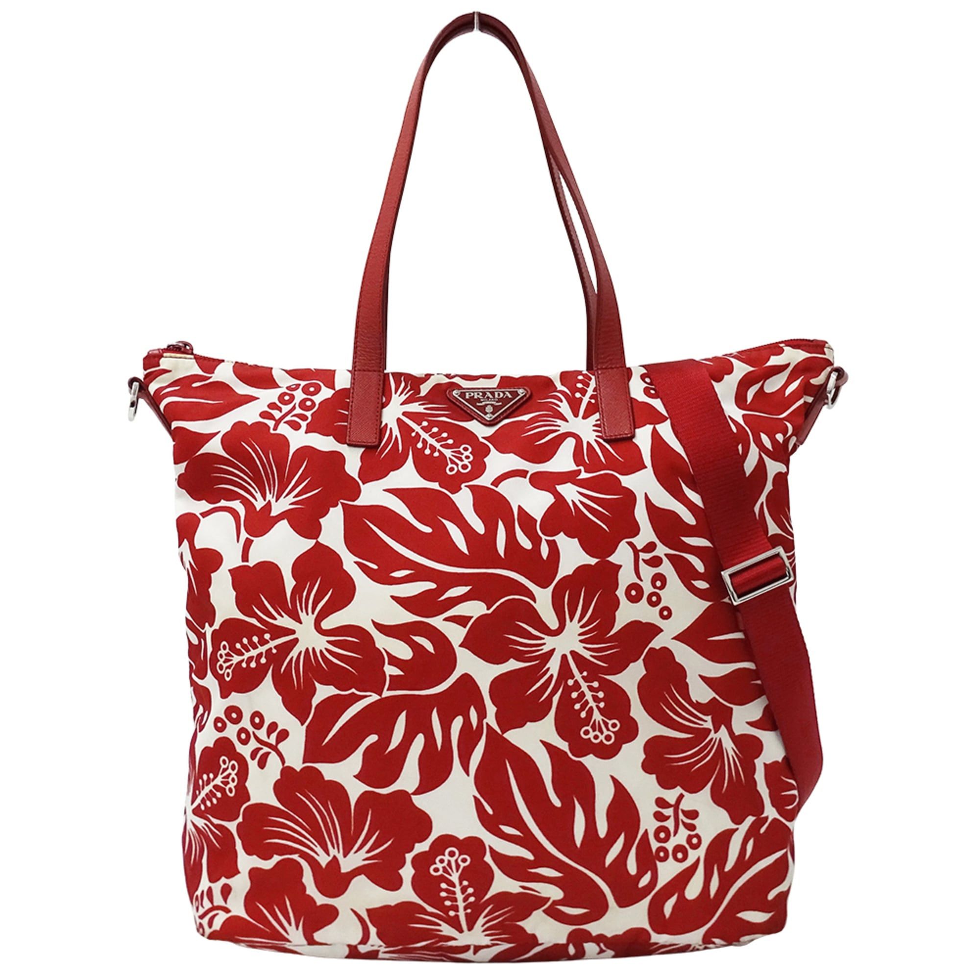 Prada Prada handbag for women, brand name, tote bag, shoulder 2-way, nylon, red, white. Size ONE SIZE - 1 Thumbnail