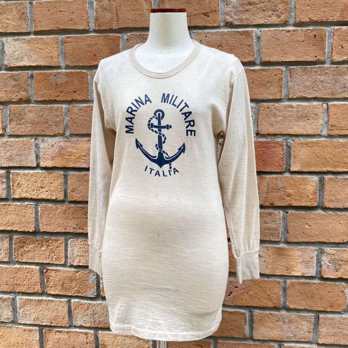 Vintage MARINA LITARE Brown Stretch Knit Logo Dress Long Sleeves Size S / US 4 / IT 40 - 1 Thumbnail