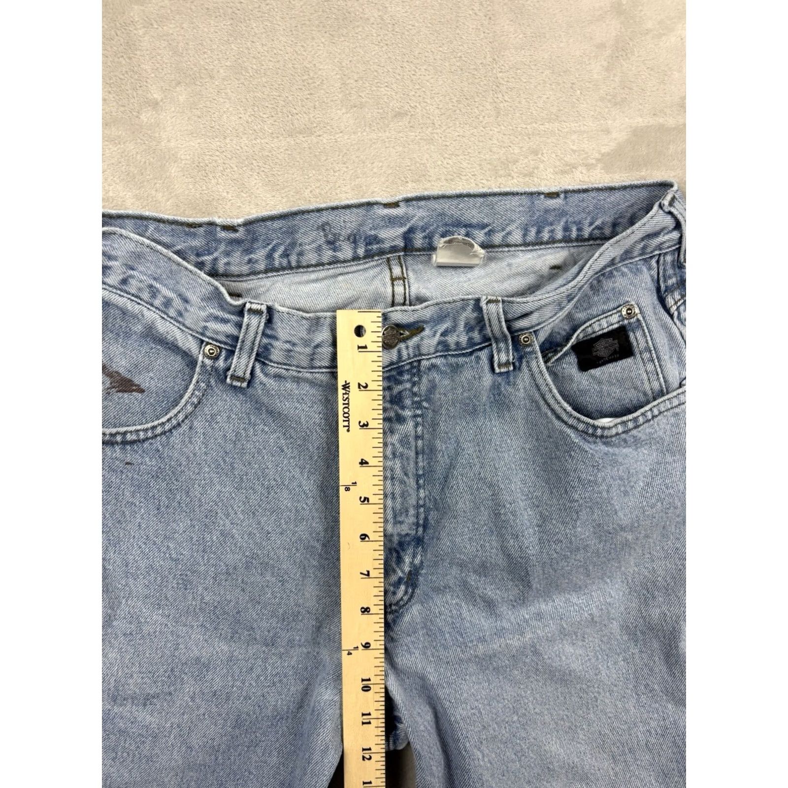 Harley Davidson Harley-Davidson Jeans Mens Relaxed Fit Straight Leg Light Wash Denim Size 36x32 Size US 36 / EU 52 - 6 Thumbnail