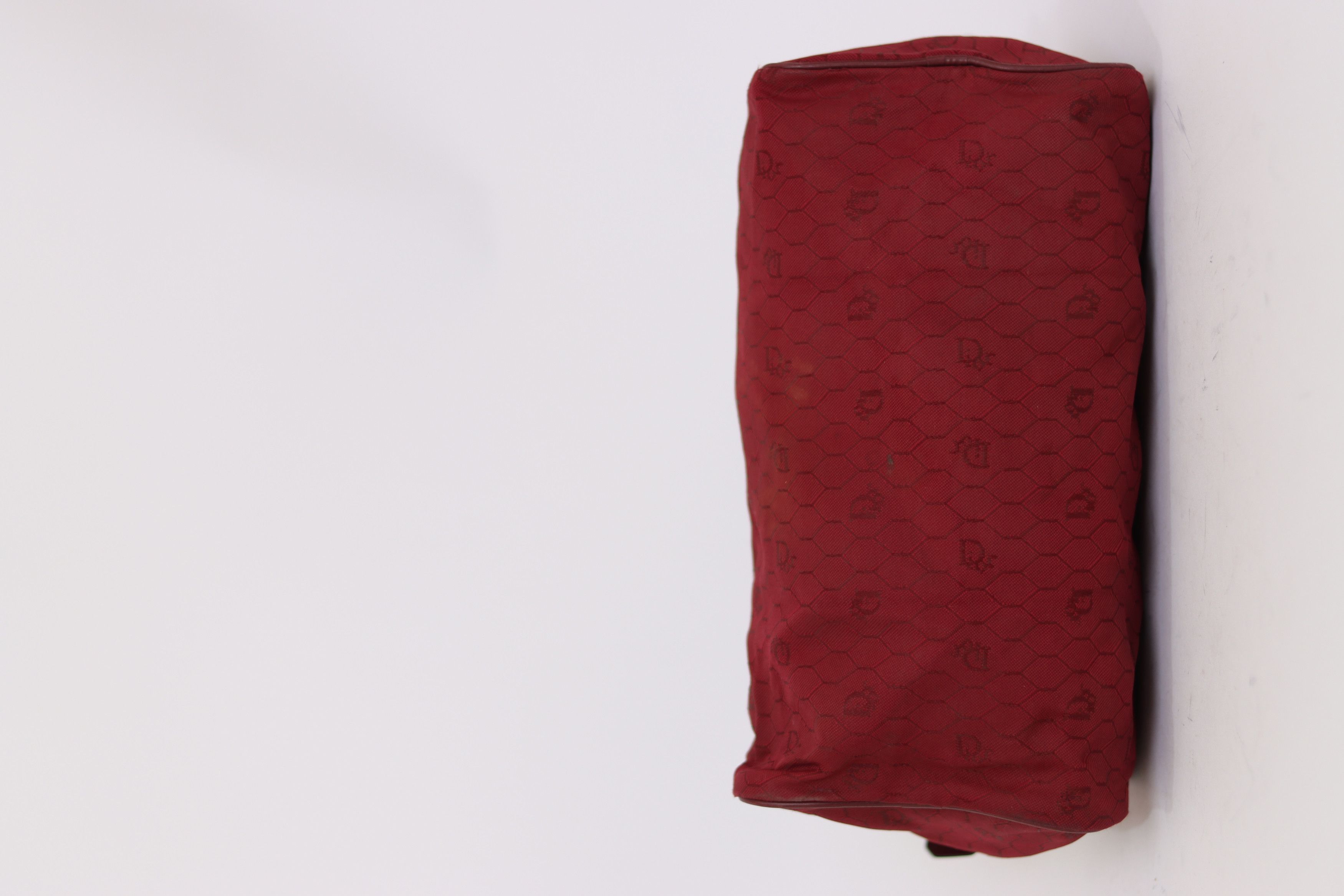 Dior × Vintage Christian Dior Bagages Burgundy Logo Canvas Boston Bag Size ONE SIZE - 5 Thumbnail