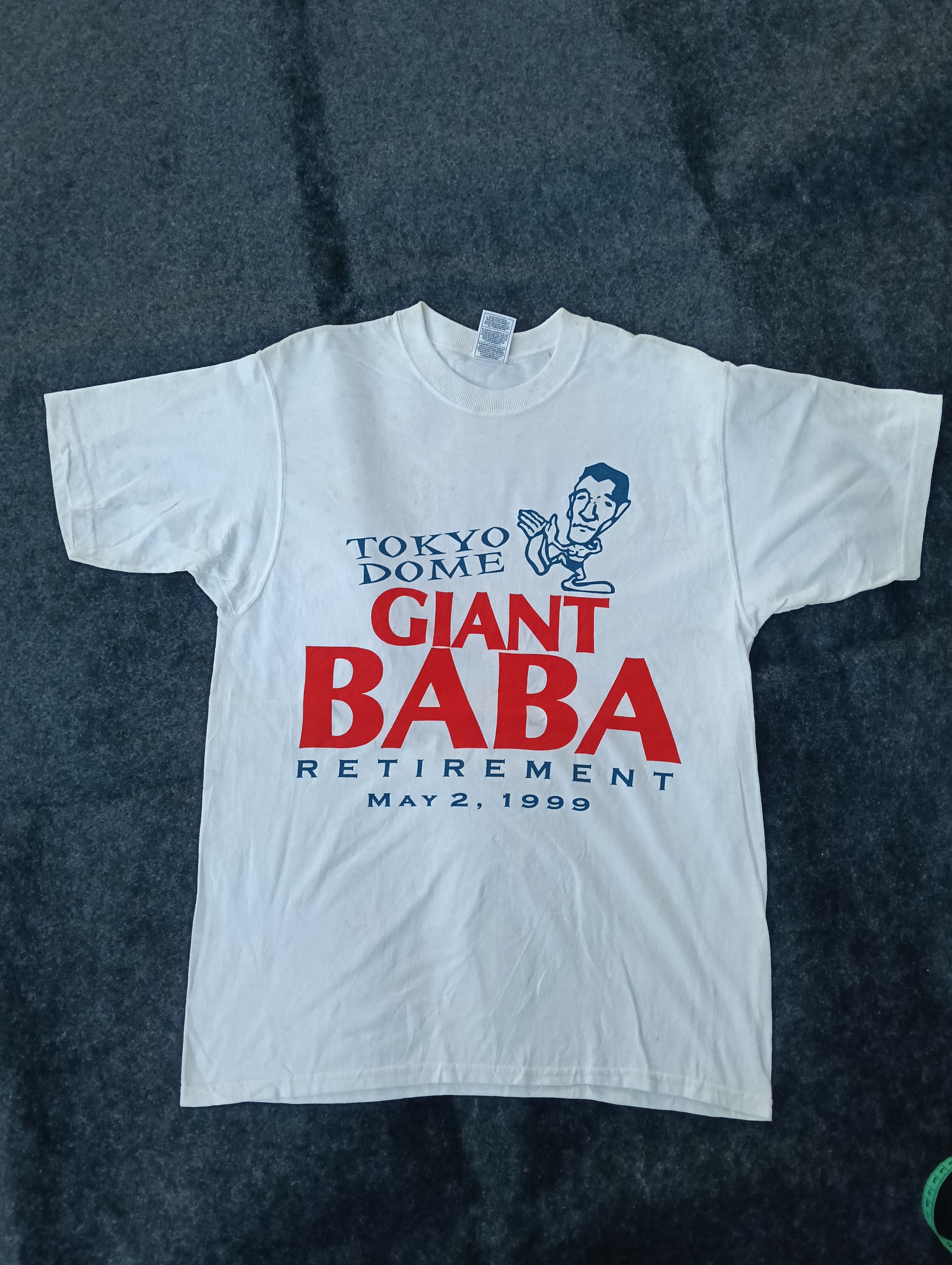 Giant × Vintage 90s Boxing giant baba Tokyo dome white Tshirt. Size US M / EU 48-50 / 2 - 2 Thumbnail