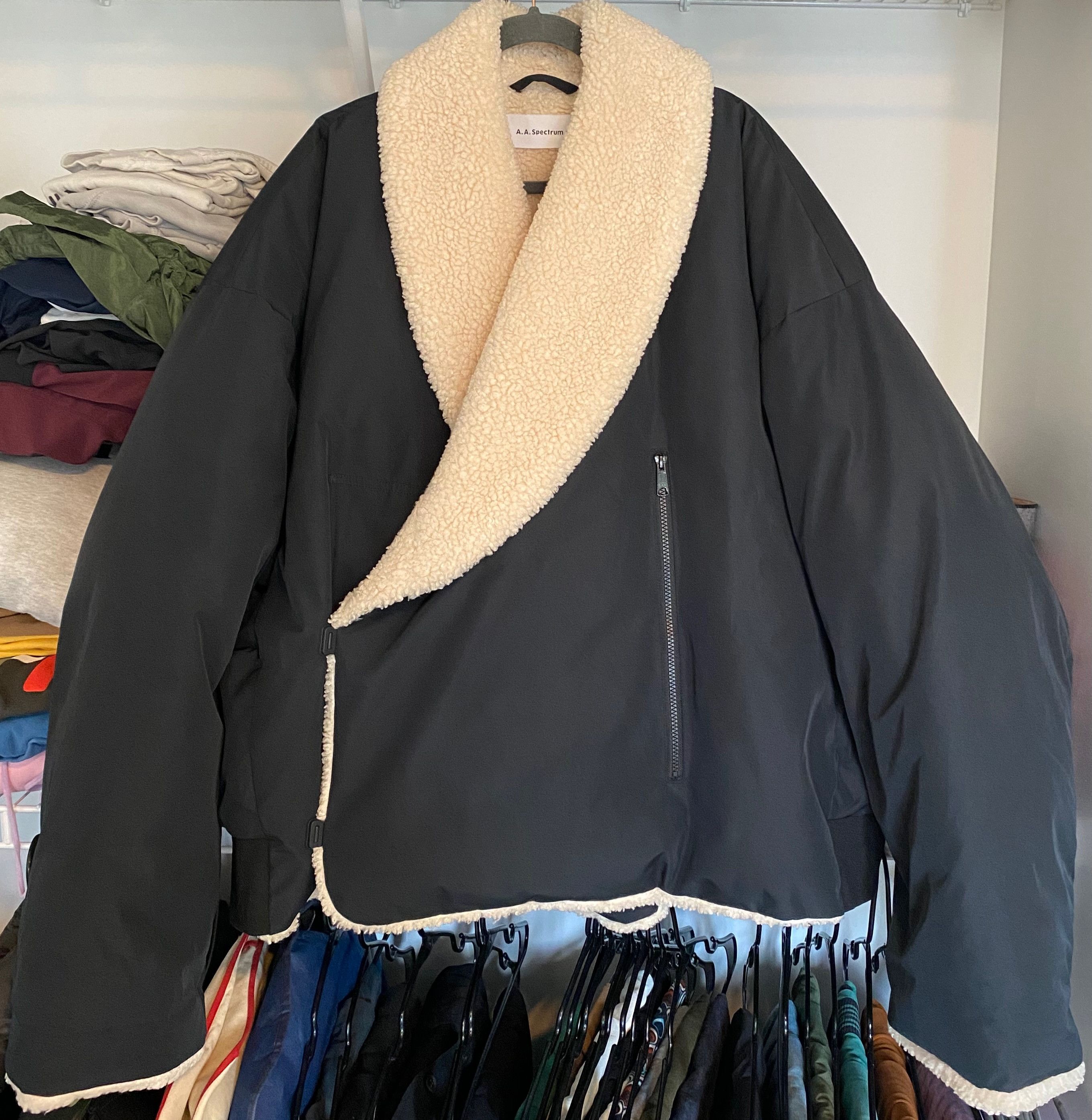 A. A. Spectrum SSENSE Exclusive Black Down Mongolian Fleece Jacket Size US L / EU 52-54 / 3 - 1 Thumbnail