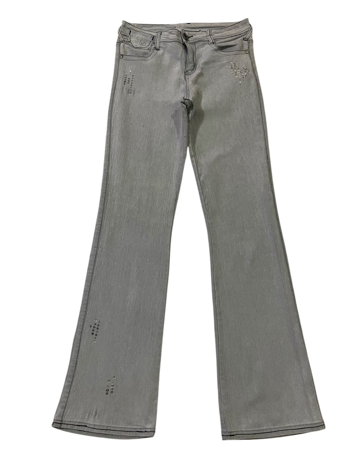 Fubu FLARED💥 FUBU Ice Washed Embellished Low Rise Flare Denim Size 28" / US 6 / IT 42 - 2 Thumbnail