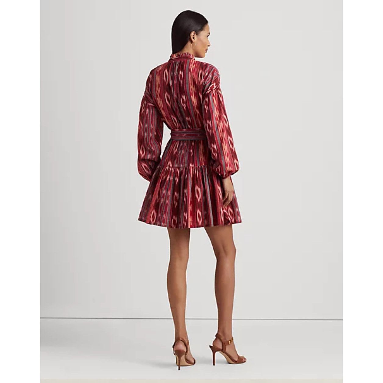 Lauren Ralph Lauren Lauren Ralph Lauren Geo-Stripe Belted Cotton Voile Dress Size XL / US 12-14 / IT 48-50 - 4 Thumbnail