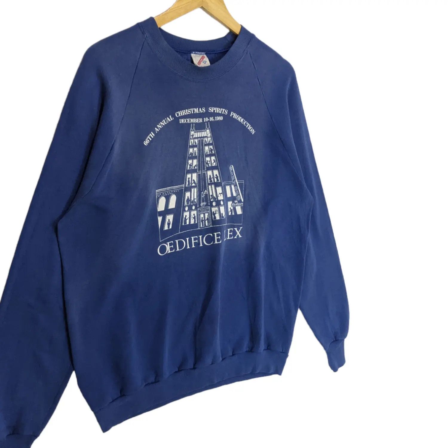 Edifice Japan Vintage 80's 1989 OEDIFICE LEX Christmas Spirits Sweatshirt Size US XL / EU 56 / 4 - 5 Thumbnail