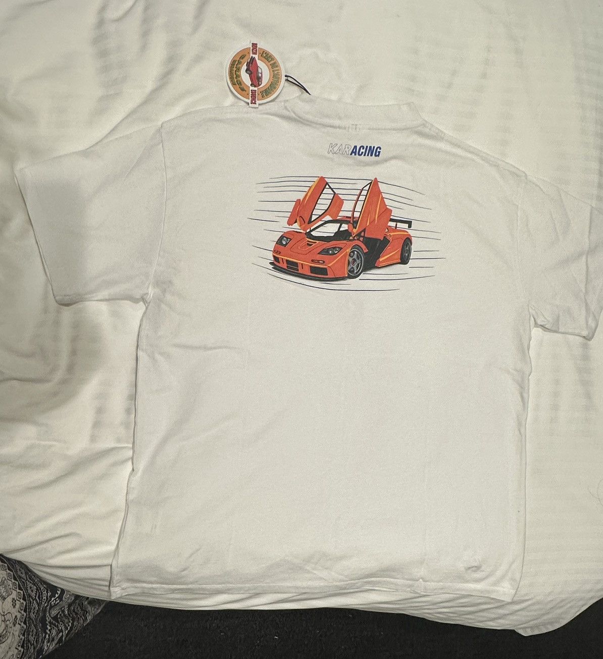 Kar L'ART PAPAYA ORANGE F1 LM WHITE T-SHIRT Size US XL / EU 56 / 4 - 2 Thumbnail