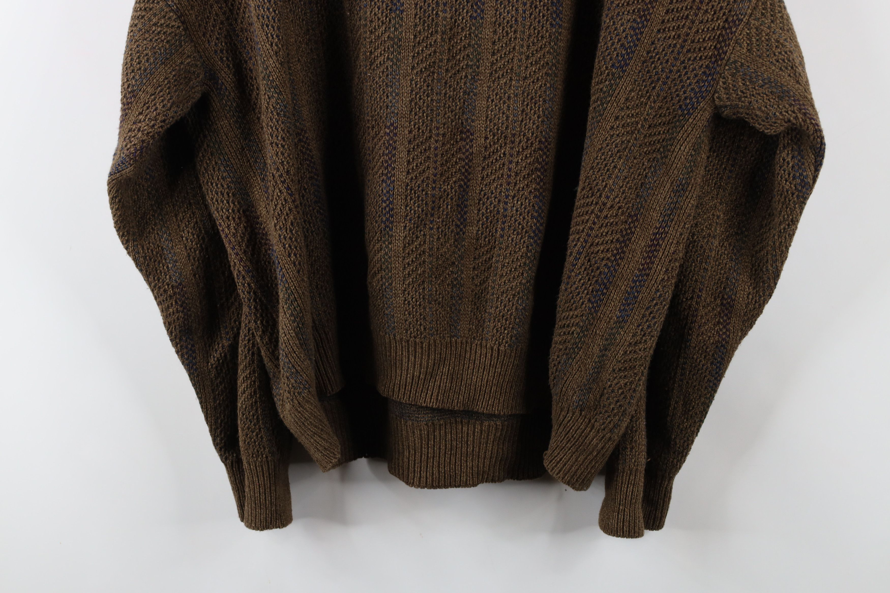 Vintage Vintage 90s Streetwear Striped Ribbed Knit Crewneck Sweater Size US XL / EU 56 / 4 - 7 Thumbnail