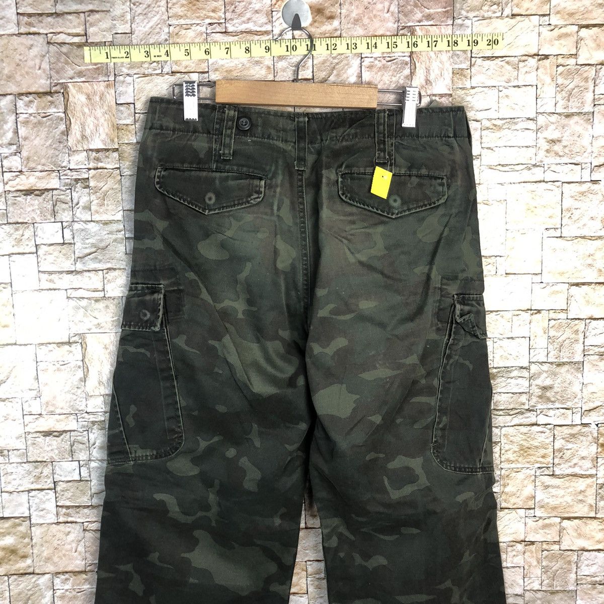 Japanese Brand Free Gale Green Camo Cargo Multipocket Pants #A338 Size US 29 - 15 Thumbnail