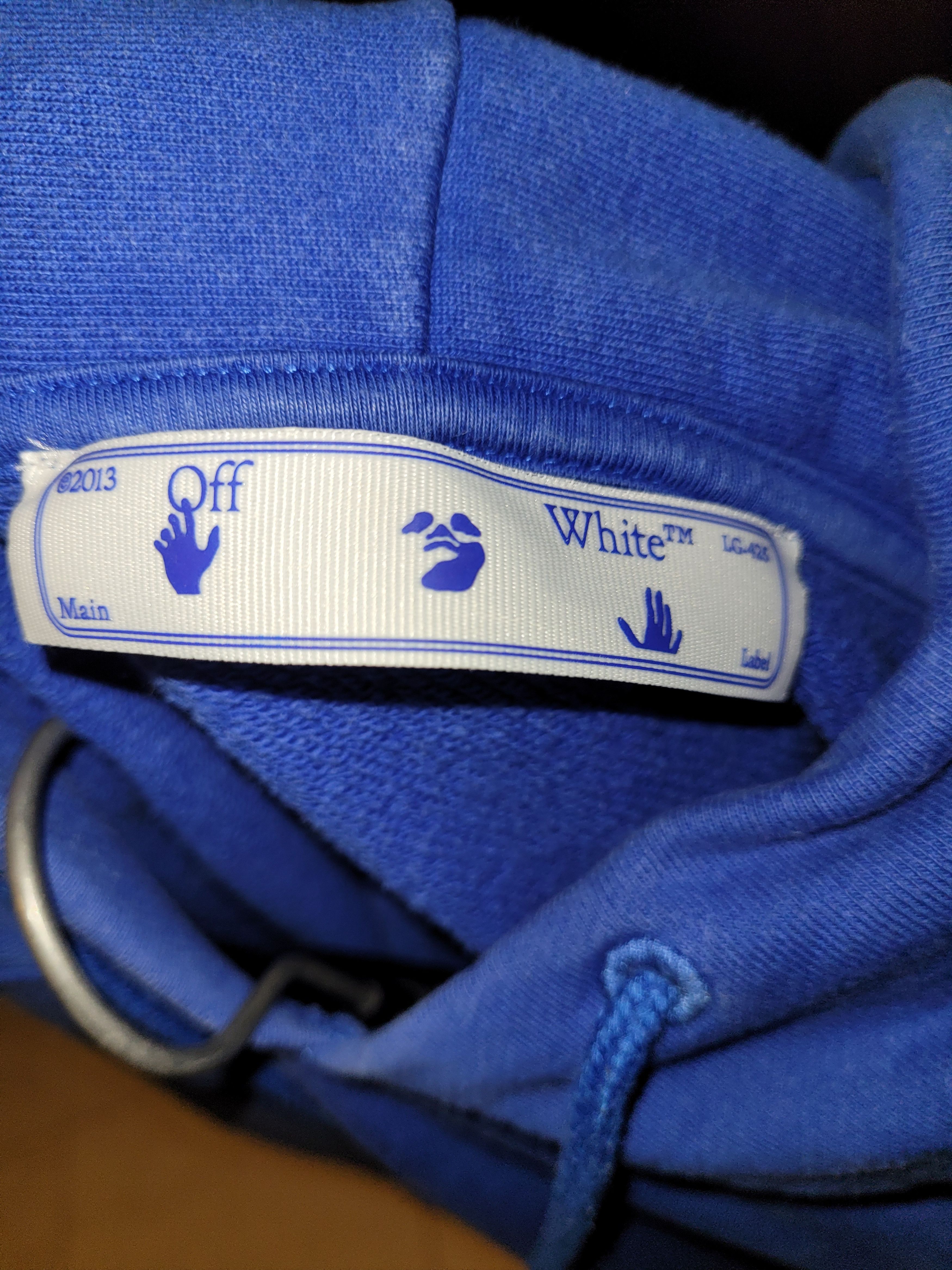 Off-White Diag Hoodie Blue/White Size US S / EU 44-46 / 1 - 2 Thumbnail