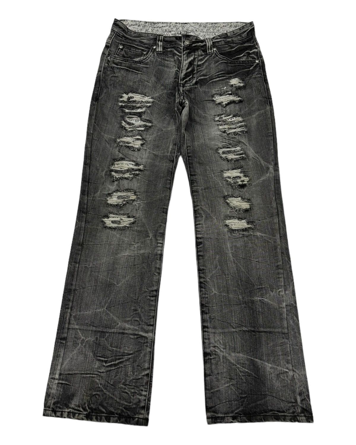 Le Grande Bleu (L.G.B.) 🔥RARE VINTAGE JAPANESE PROSPERITY DENIM DISTRESS JEANS Size US 32 / EU 48 - 1 Thumbnail