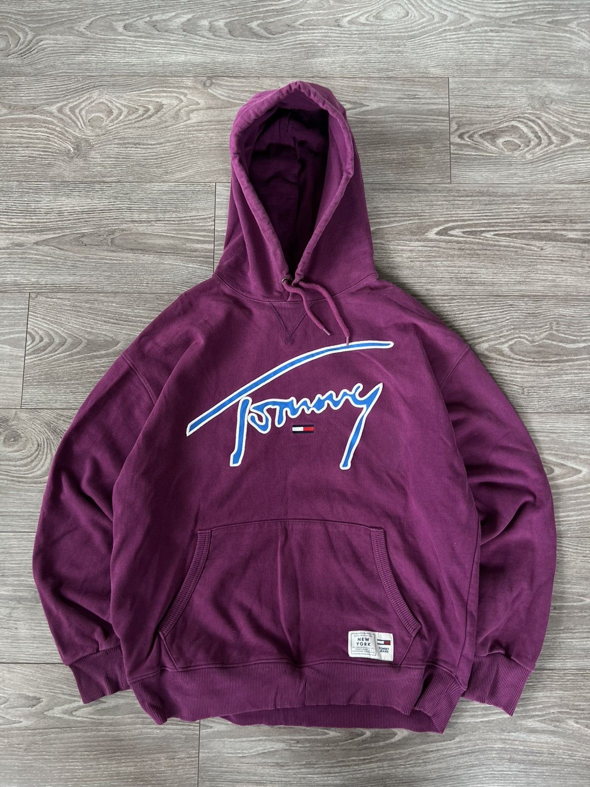 Tommy Hilfiger Tommy Hilfiger Jeans Signature Big Logo Purple Hoodie Size US L / EU 52-54 / 3 - 3 Thumbnail