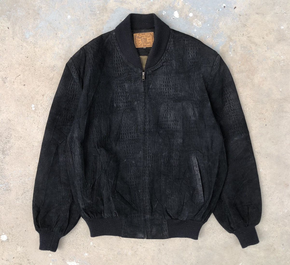 Vintage Vintage Crocodile Texture Leather Bomber Jacket Size US M / EU 48-50 / 2 - 12 Thumbnail