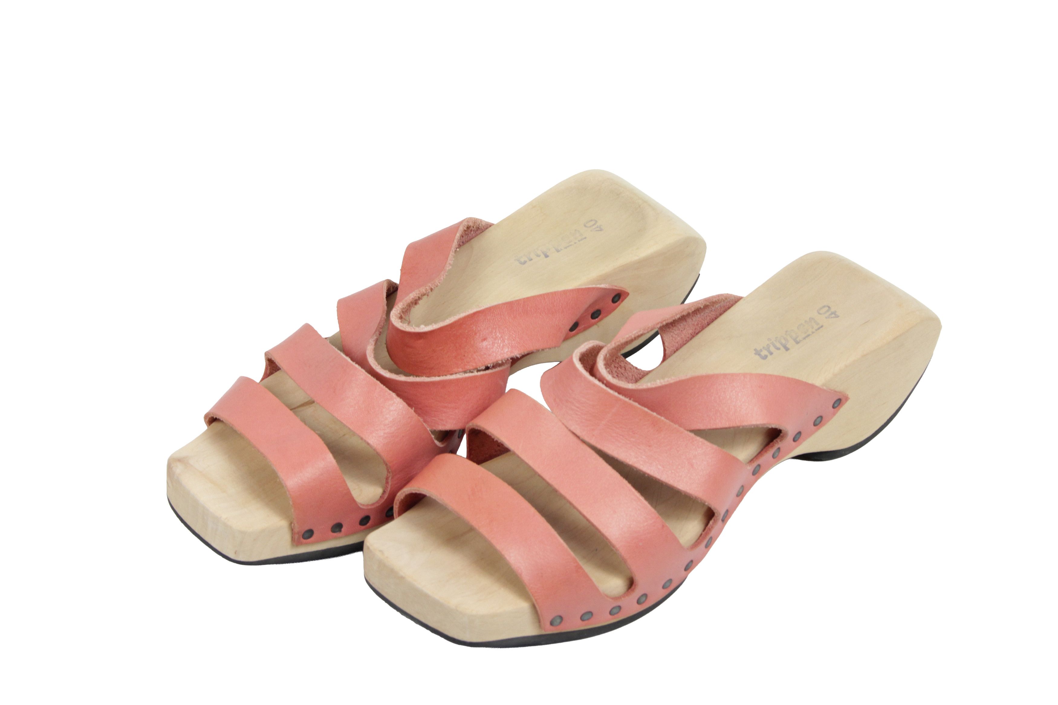 Trippen Leather Wood Sabo Avant Garde Sandals Size US 10 / IT 40 - 3 Thumbnail