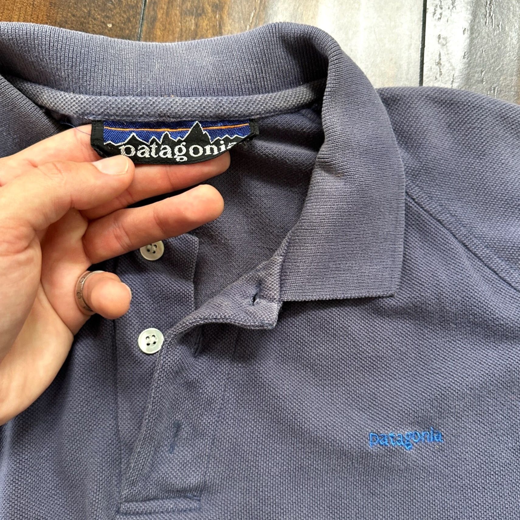 Patagonia VTG Patagonia Mens Polo Shirt 1980s Navy Basic Short Sleeve T Shirt 80s Size US M / EU 48-50 / 2 - 2 Thumbnail
