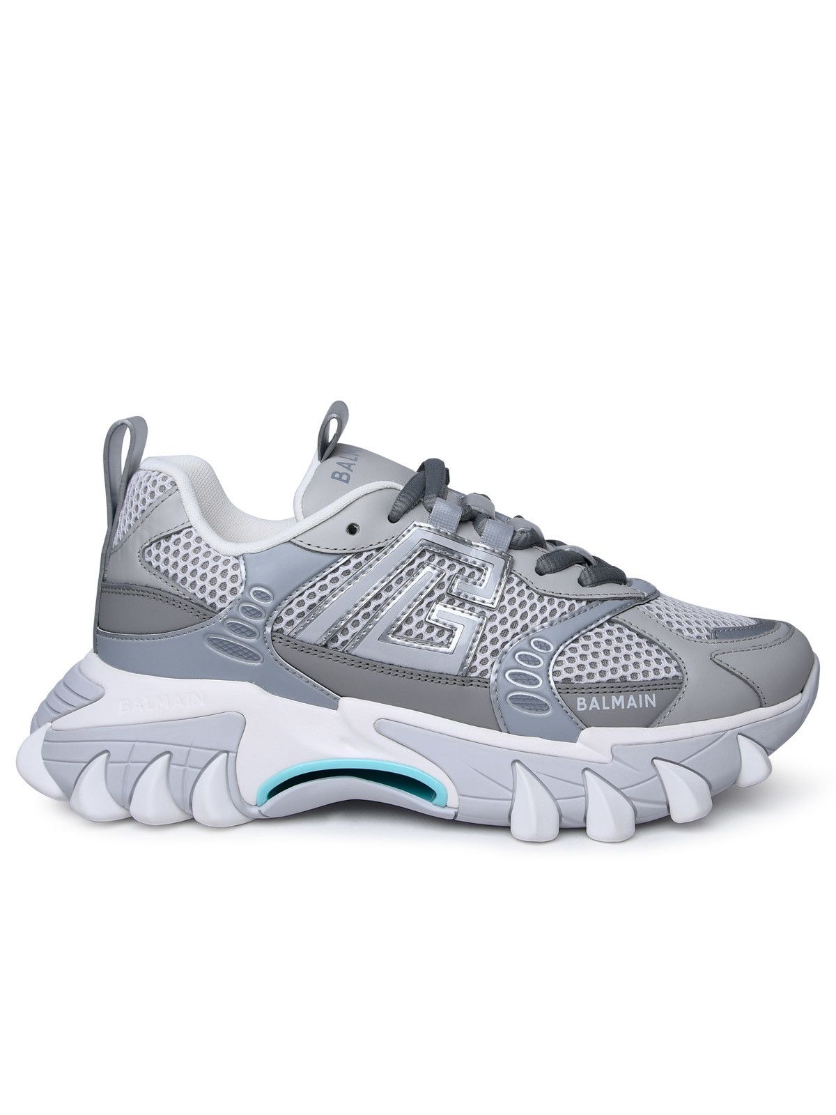 image of Balmain Grey Leather Blend Sneakers, Men's (Size 11)