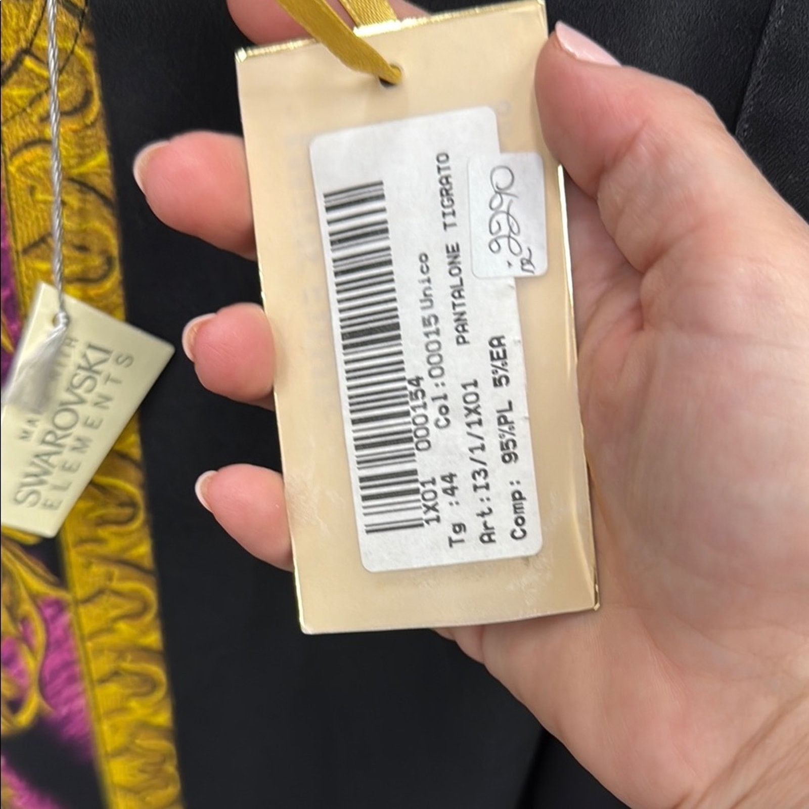 Other NWT EAN 13 Black Pants with Gold and Pink Baroque Design M Size 28" / US 6 / IT 42 - 4 Thumbnail