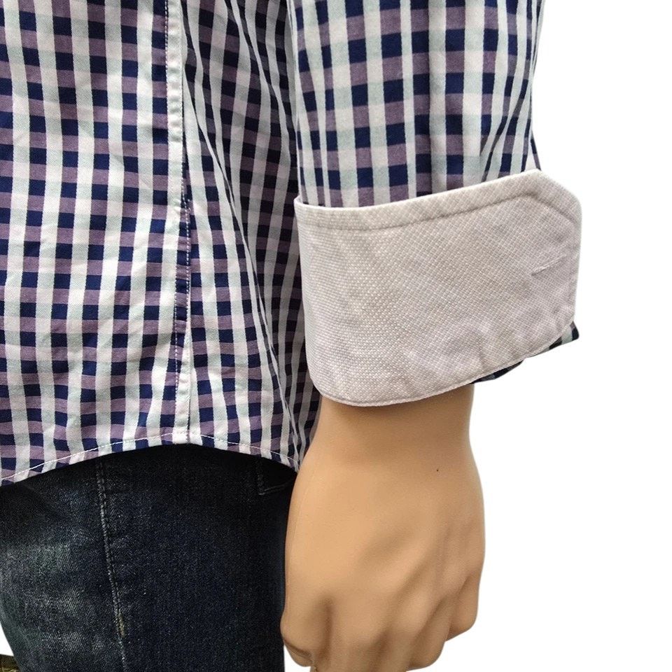 Johnston & Murphy JOHNSTON & MURPHY Dress Shirt Sz M Tailored fit Flip Cuff Size US M / EU 48-50 / 2 - 5 Thumbnail