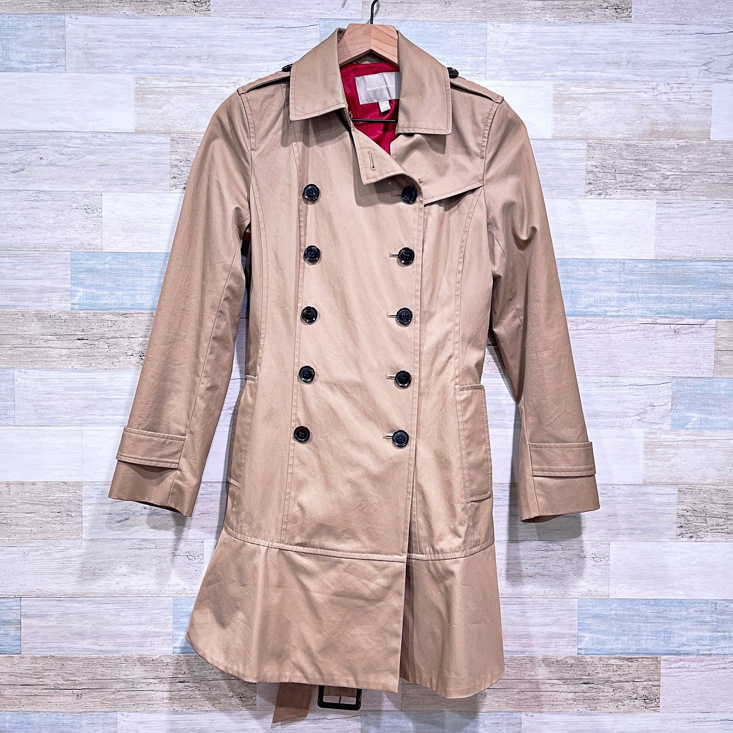 Banana Republic Banana Republic Flared Double Breasted Trench Coat Tan Belt Size XS / US 0-2 / IT 36-38 - 1 Thumbnail