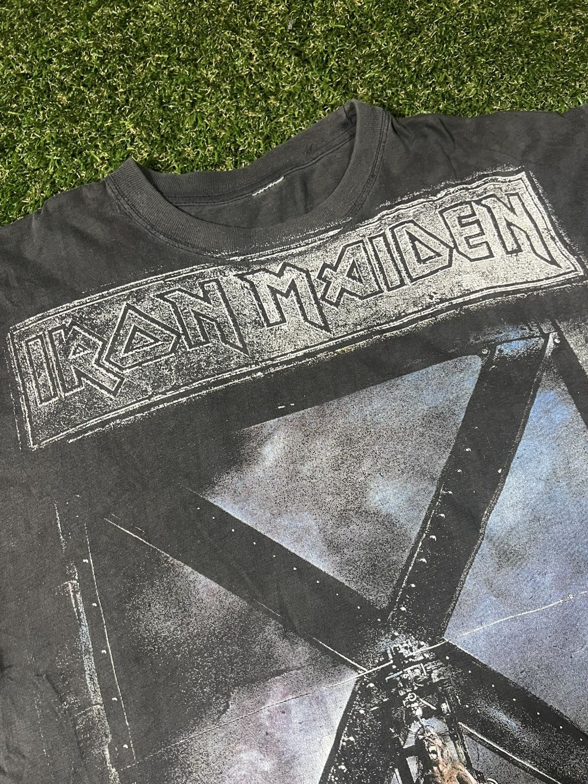 Band Tees Vintage 90s Faded Iron Maiden Bootleg All Over Print AOP Tee Size US XL / EU 56 / 4 - 3 Thumbnail