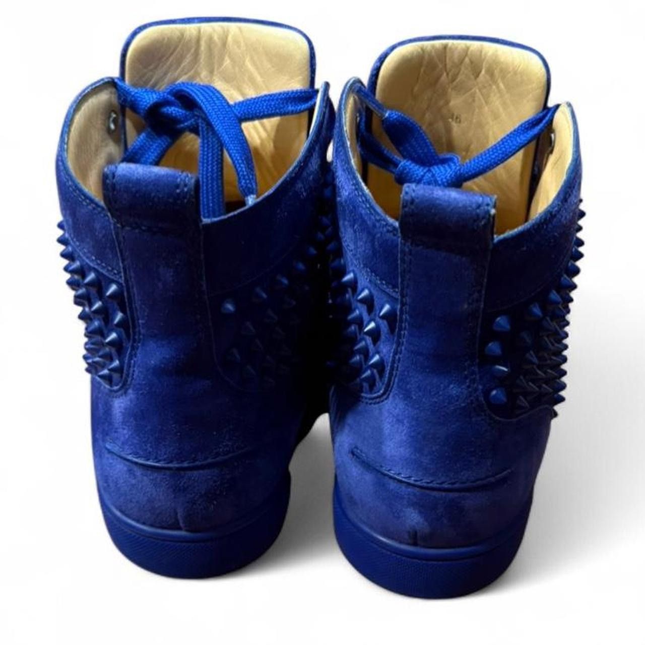 Christian Louboutin Christian Louboutin Blue Suede Louis Spike High Top Sneakers Size US 13 / EU 46 - 5 Thumbnail