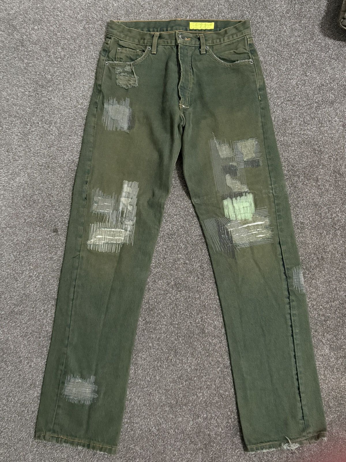 Siberia Hills SIBERIA HILLS CROSS STITCH GREEN DENIM Size US 28 / EU 44 - 1 Thumbnail