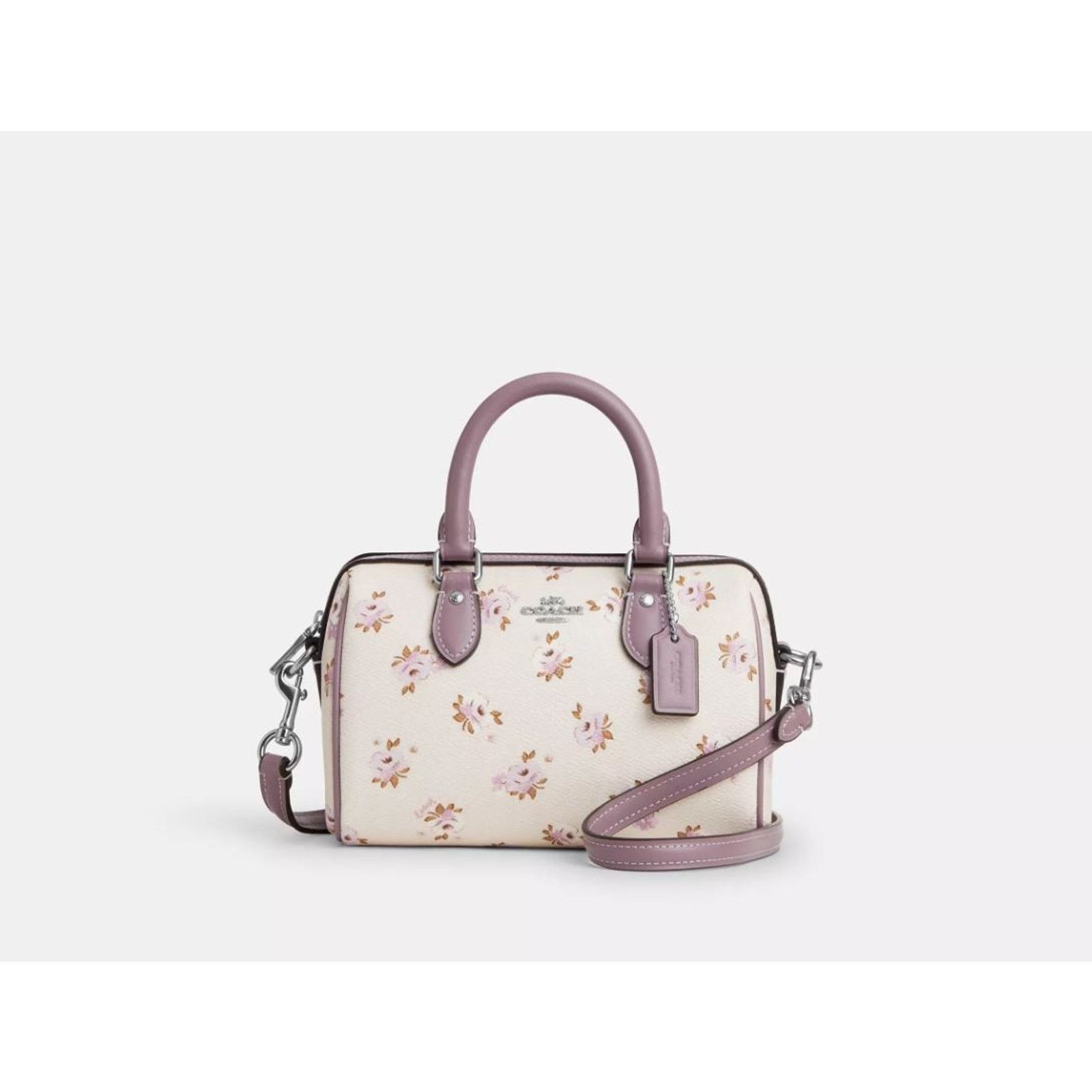 Coach NWT Coach CAL69 Mini Rowan Crossbody Bag Floral Print Purple Size ONE SIZE - 7 Thumbnail