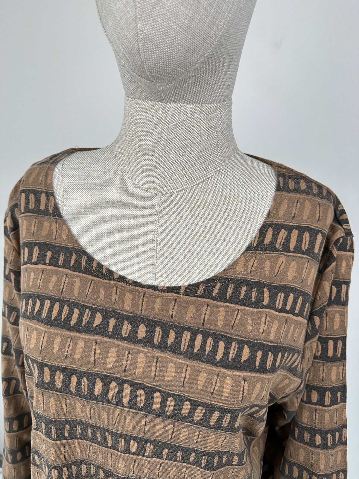 Gudrun Sjoden GUDRUN SJODEN Brown Striped Long Sleeve Blouse Top Size XL Size XL / US 12-14 / IT 48-50 - 9 Thumbnail