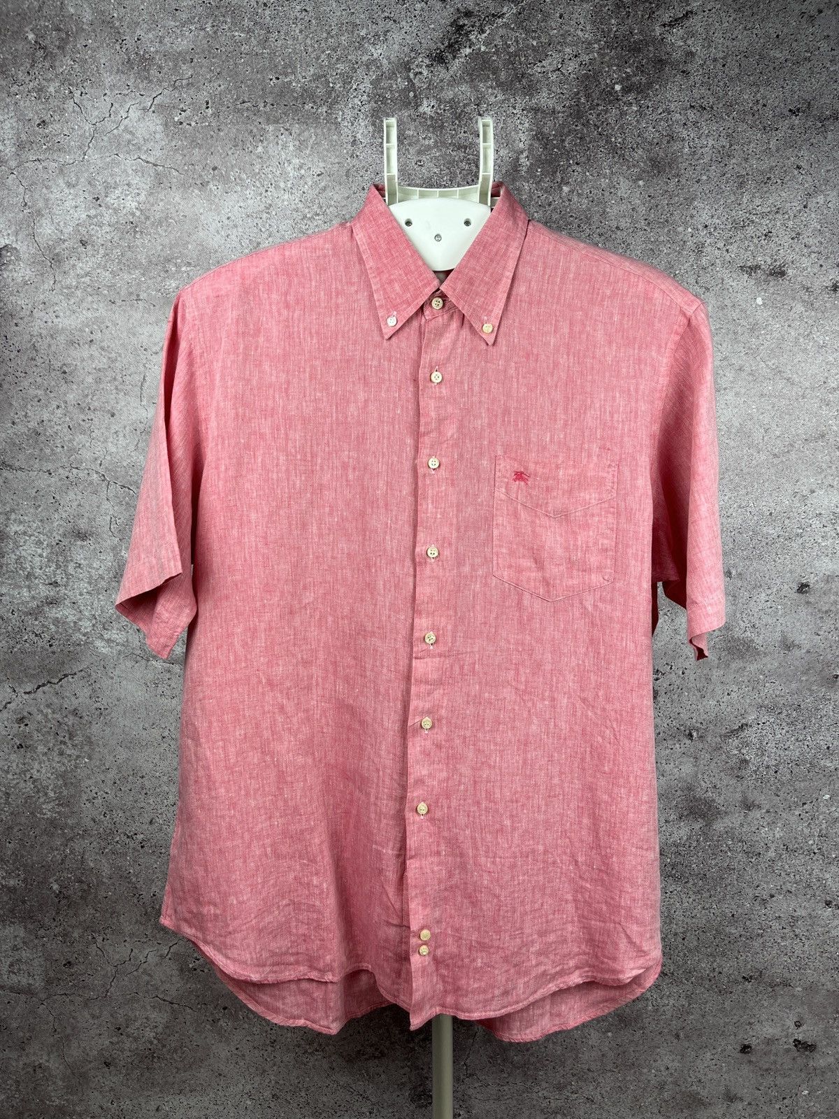 Burberry × Vintage Linen Vintage🔥Burberry London Shirt Size US L / EU 52-54 / 3 - 1 Thumbnail
