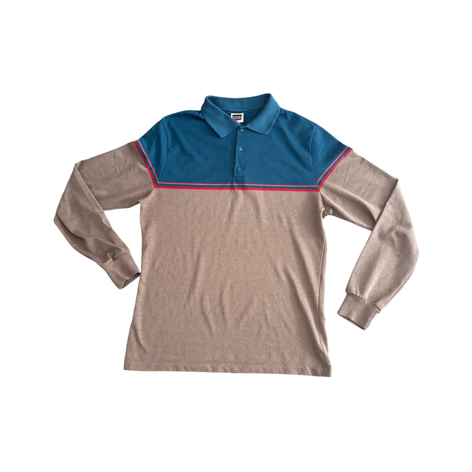 Levi's Vintage Levi's LongSleeve Shirt 80s Mens Large Collar Polo Size US L / EU 52-54 / 3 - 6 Thumbnail