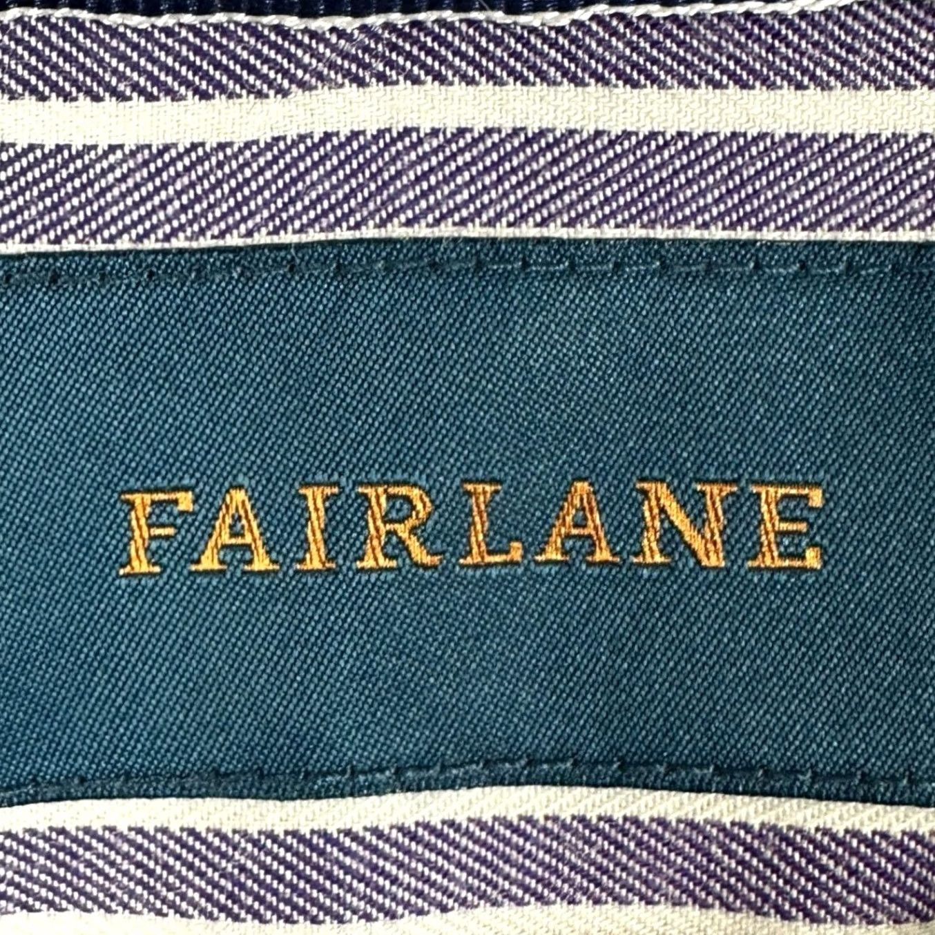Vintage Fairlane Shirt Dress Men 2XL Tall Purple White Striped Button-Up Pocket Slim Fit Shirt Dress Size 48R - 4 Thumbnail