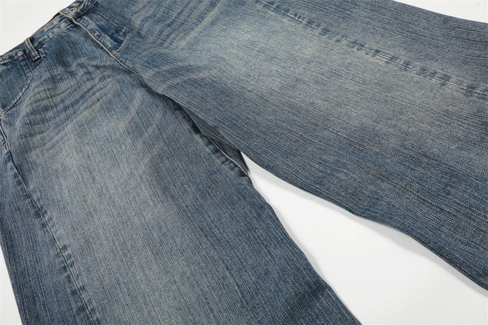 Jean Men's versatile loose distressed punk retro washed jeans Size US 34 / EU 50 - 3 Thumbnail